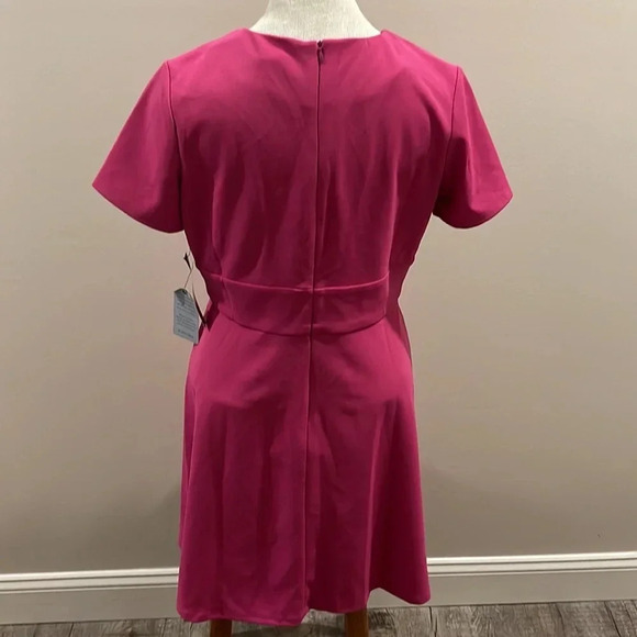 NWT!! Maggy London - Fit And Flare Mini Dress - Short Sleeve - Size 8 - Pink - Picture 4 of 6